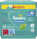 Pampers Fresh Clean Baby Wipes without Alcohol 4x52pcs