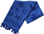 Noidinotte Beach Towel Blue with Fringes 170x90cm.