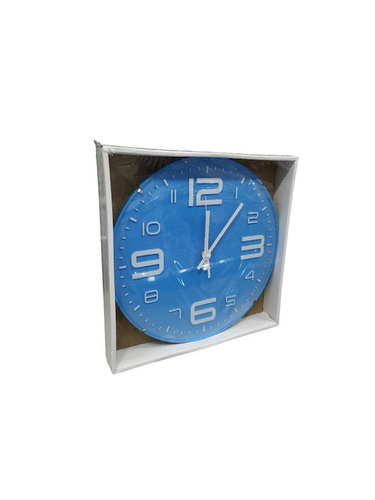 Wall Clock Plastic Blue Ø30cm