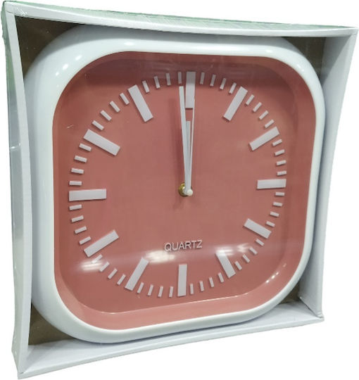Wall Clock Plastic Pink Ø30cm
