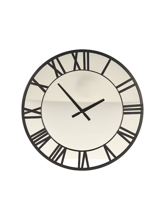 Ρολόι Τοίχου Γυάλινο Μαύρο Ø47cm