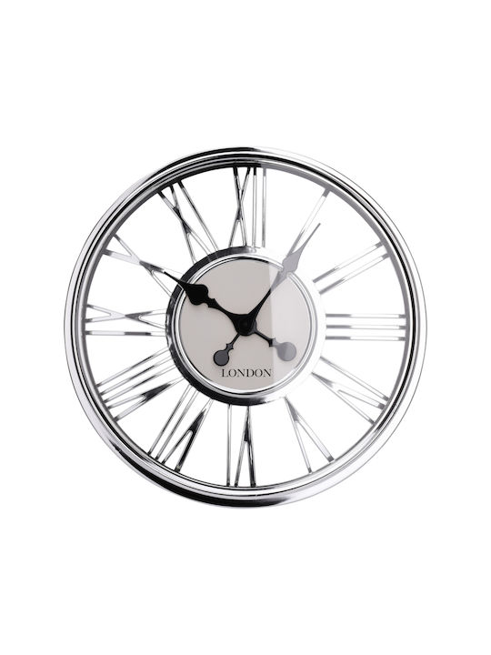 Wall Clock Plastic Silver