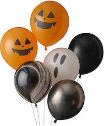 Set of 6 Balloons Orange Halloween 30cm