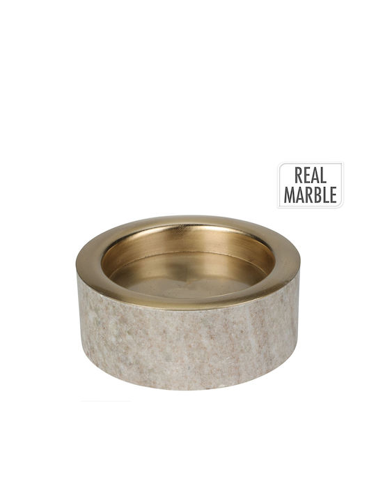 K-m Marble Candle Holder Marble in Beige Color 10x10x4cm 1pcs