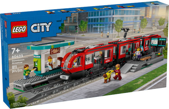 Lego City Downtown Streetcar and Station pentru 7+ Ani 811buc