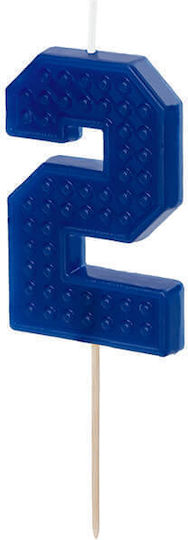 PartyDeco Birthday Candle Number in Blue Color SCU8-2