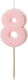 PartyDeco Birthday Candle Number "8" in Pink Co...
