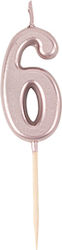 Birthday Candle Number "6" in Rose Gold Color 77570