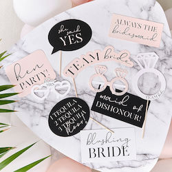 Ginger Ray "team Bride" Photo Booth Prop Σετ 10τμχ