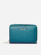 Small Leather Women's Wallet Classic with RFID Blue