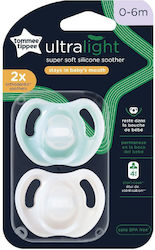 Tommee Tippee Ultra Light Pacifiers Silicone White/Mint for 0-6 months 2pcs
