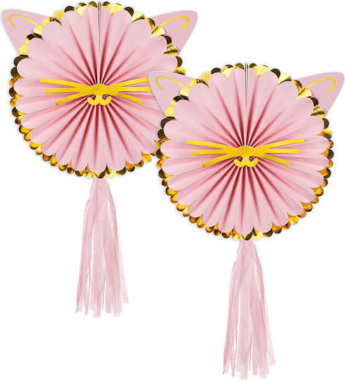 PartyDeco Hängendes Ornament für Party in Rosa Farbe 2 Stück 26 cm