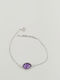 Silver Bracelet with Natural Amethyst Stone