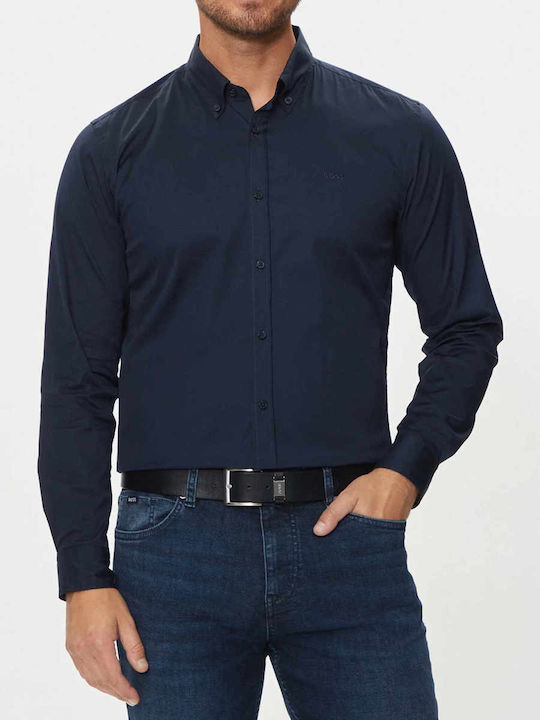 Boss Baumwolle Hemd Dark Blue