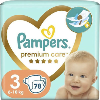 Pampers Scutece cu bandă adezivă Premium Care Nr. 3 pentru 6-10 kgkg 78buc