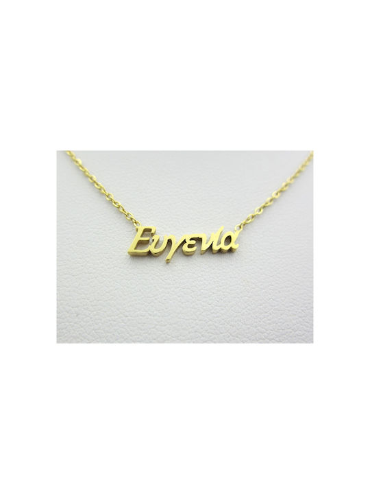 Stainless Steel Necklace Name Eugenia Gold 1pc