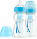 Dr. Brown's Plastic Baby Bottle Natural Flow Options Anti-Colic with Silicone Nipple for 0+, 0+ m, months Blue 270ml 2pcs