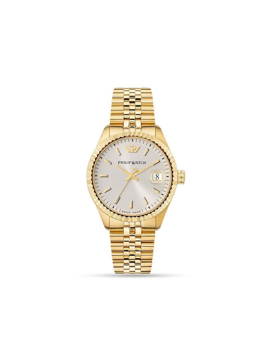 Philip Watch Watch Battery with Gold Metal Bracelet