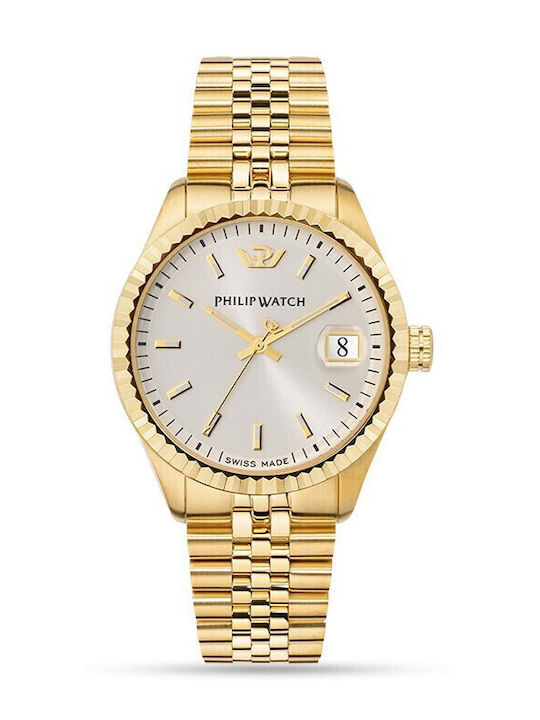 Philip Watch Men's Watch Battery with Gold Metal Bracelet