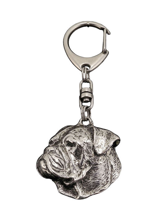 Inel chei Bulldog American argintat, decor pentru geantă de mână, pandantiv pentru rucsac, de la Ar