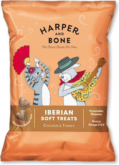Harper and Bone Λιχουδιά Σκύλου με Κοτόπουλο, Γαλοπούλα, Ζαμπόν και Χοιρινό 90gr