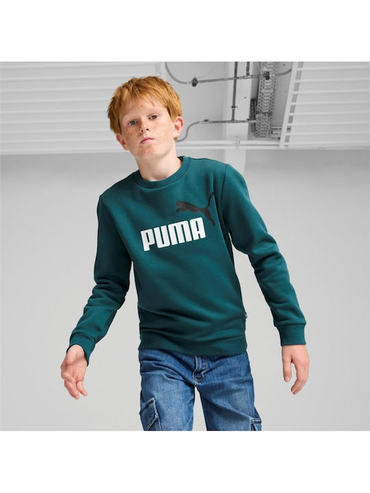 Kinder-Sweatshirt mit Kapuze und Taschen Grün Ess+ 2 Col Big Crew