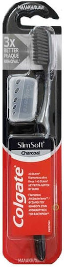 Colgate Slim Soft Charcoal Οδοντόβουρτσα Soft Μαύρο / Ανθρακί