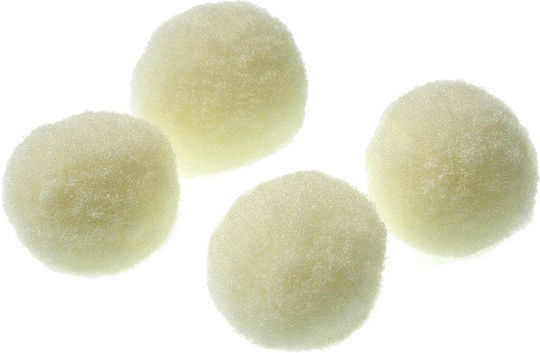 Nuova Vita Pom Pom Handwerk Ecru mit Durchmesser 20mm Set 100Stück