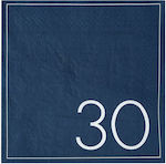 Party Napkins Blue 16pcs