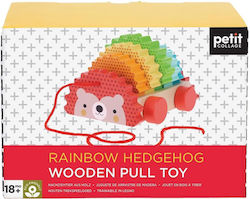 Petit Collage Wooden Pull Along Colorful Hedgehog Toy for Kids 18 Months+ Petit Collage