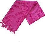 Noidinotte Beach Towel Cotton Fuchsia with Fringes 170x90cm.