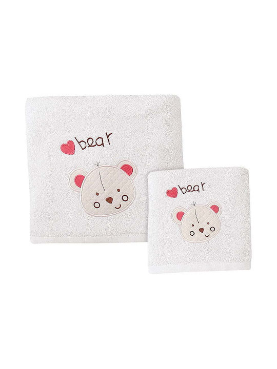 Beauty Home Set Babyhandtücher 2 Stück White, Pink Pure Thoughts Art