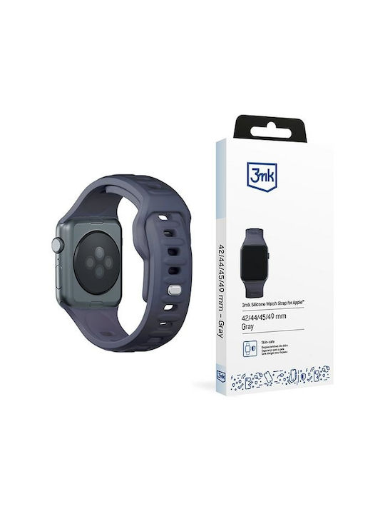 3MK Curea Silicon cu Pin Gri (Apple Watch 44/45/46mm/Ultra 49mm)