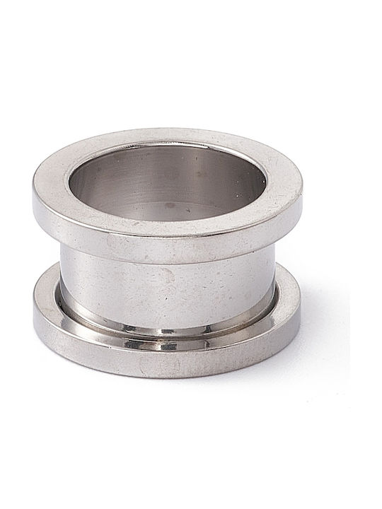Flesh Tunnel Plug Surgical Steel Silver 14mm 1pc