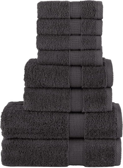vidaXL Badetücher Set 8-tlg Grau Gewicht 600gr/m²