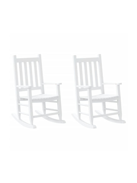 Dining Room Wooden Armchair White 49x66.5x85.5cm 2pcs