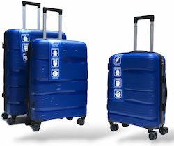 Playbags Travel Suitcases Hard Blue with 4 Wheels