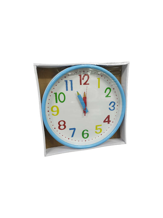 Wall Clock Plastic Blue Ø30cm