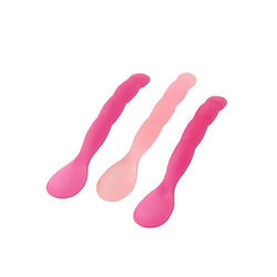 Mam Baby Set with Spoons 820 from Silicone for 6+ Months Fuchsia/Pink 3 Pieces