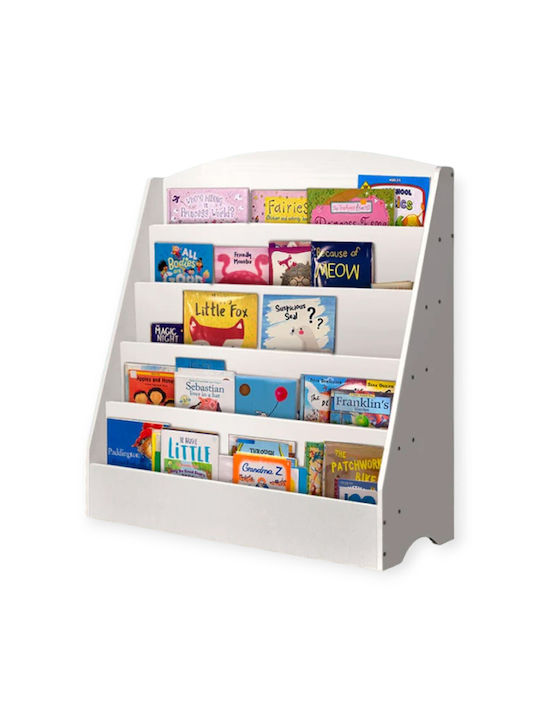 Bibliotecă Etaj Lemn Alb 80x30x80cm