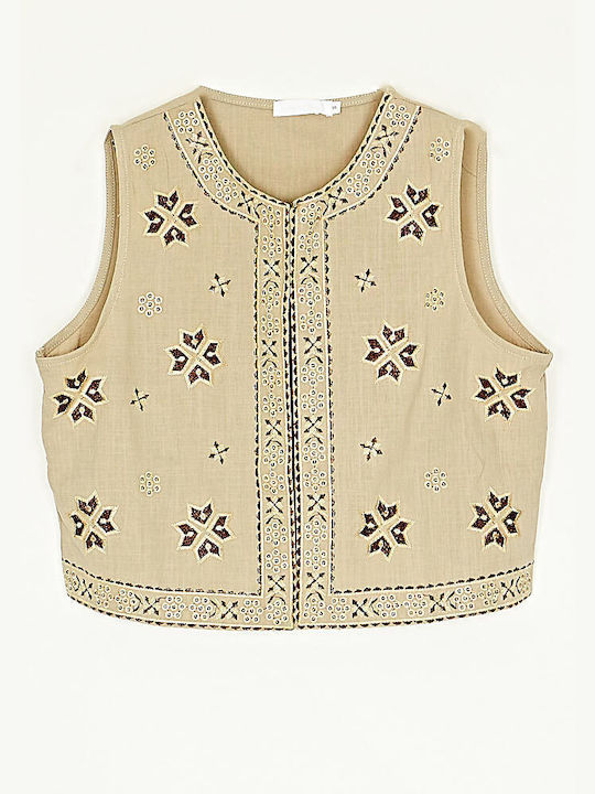 Cuca Short Women's Vest Beige