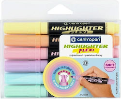 Highlighter Centropen 8542/6 Flexi Soft