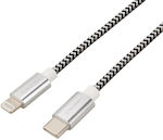 Cablu Gogen USB-C Lightning 2m împletit USBC8P200MM24 argintiu