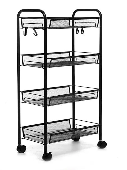 Sidirela Roco Kitchen Trolley Metallic 4 Tiers White 44x26x85cm