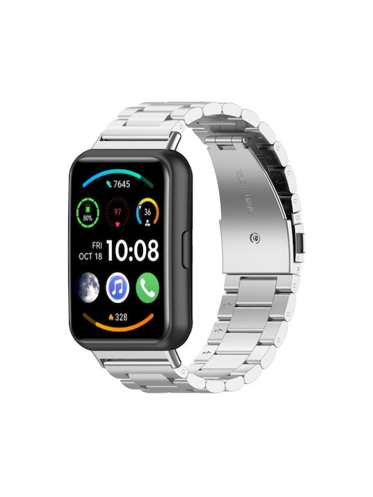 Armband Rostfreier Stahl Silber (Huawei Watch Fit 3 - Huawei Uhr Fit 3)