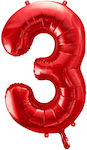 Balloon Foil Jumbo Number 3 Red 86cm