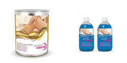 Set de îndepărtare a părului Alveola pastă de zahăr normală 1000 G 2 X ulei de bărbierit după ras Aloe Vera 300 Ml