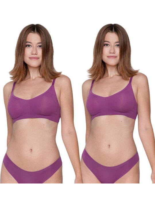 Luna Every Wear Μωβ Σουτιέν χωρίς Μπανέλες 2Pack