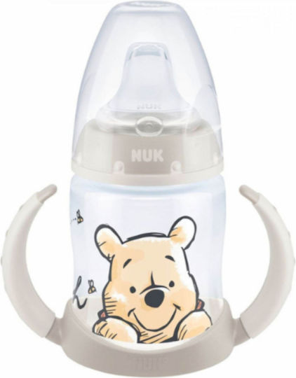 Nuk First Choice Εκπαιδευτικό Μπιμπερό Σιλικόνης με Λαβές Λευκό Disney Winnie the Pooh για 6m+ 150ml