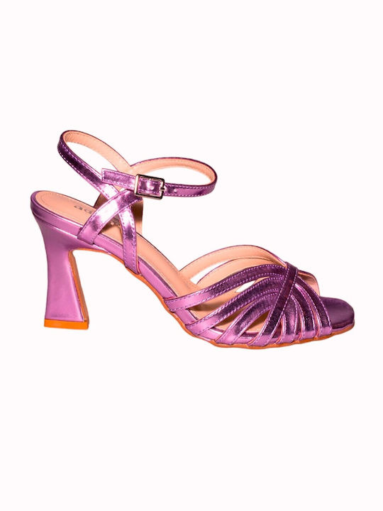 Adam's Shoes Women's Sandals Purple with High Heel